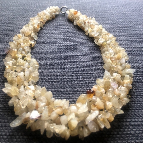 Golden citrine statement necklace crystal - Picture 1 of 6